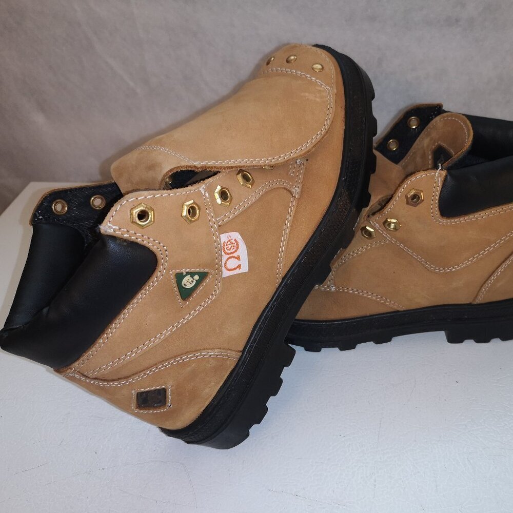 Terra Ladies Size 6 Steel Toe Tan Leather Upper Anti Fatigue Ankle Boot - Picture 3 of 12
